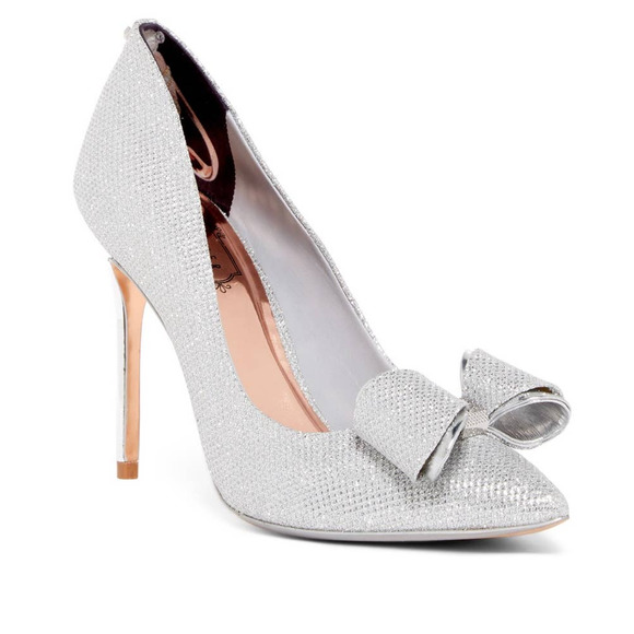 Ted Baker Azeline Metallic Bow Silver 